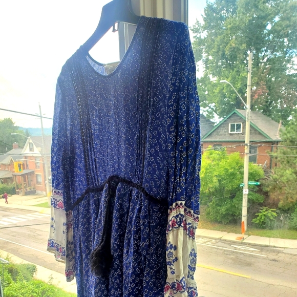 Floral Boho California Moonrise Dress Large - Picture 1 of 4